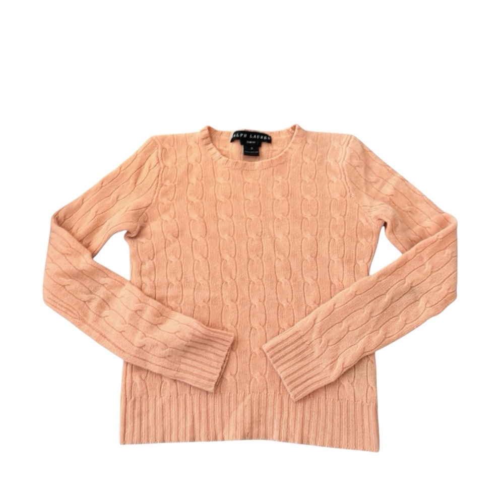 Ralph Lauren Black Label 100% Cashmere Cable Knit Slim Fit Sweater